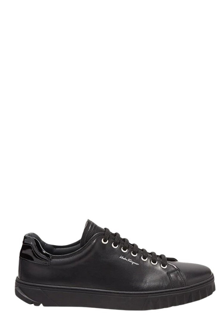 Salvatore Ferragamo Shark-Tooth Detailed Leather Sneakers