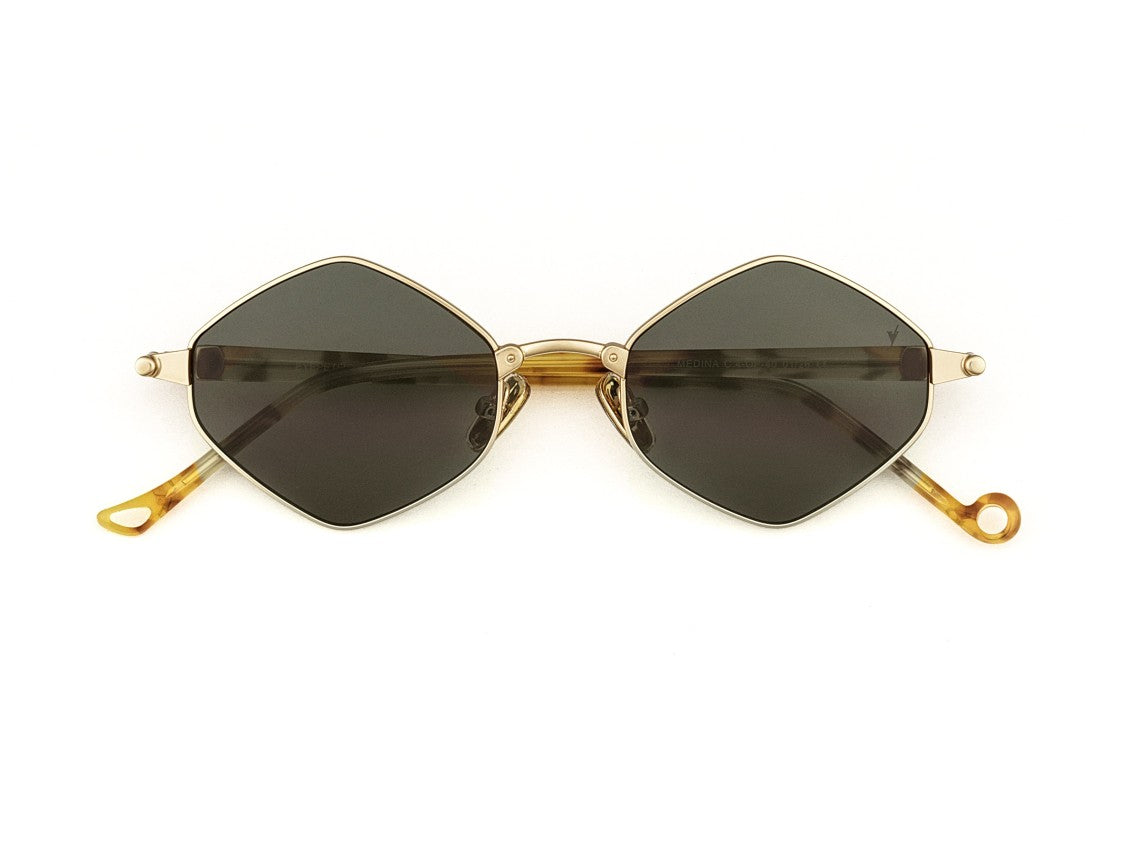 Eyepetizer Gold Medina Tortoiseshell Geometric Sunglasses