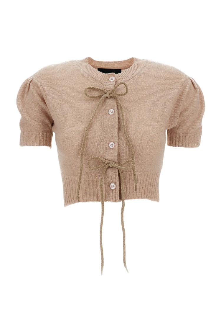 Simone Rocha Pink Cropped Cashmere Cardigan
