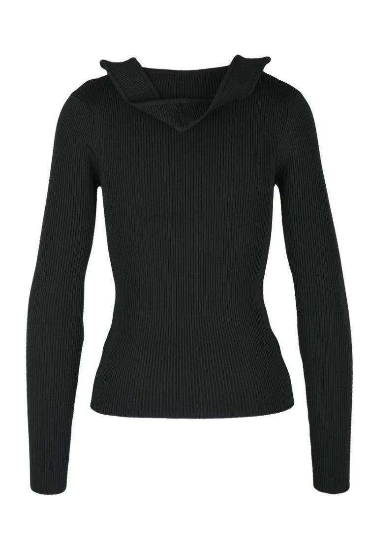 Coperni Ribbed Knit Top - Black