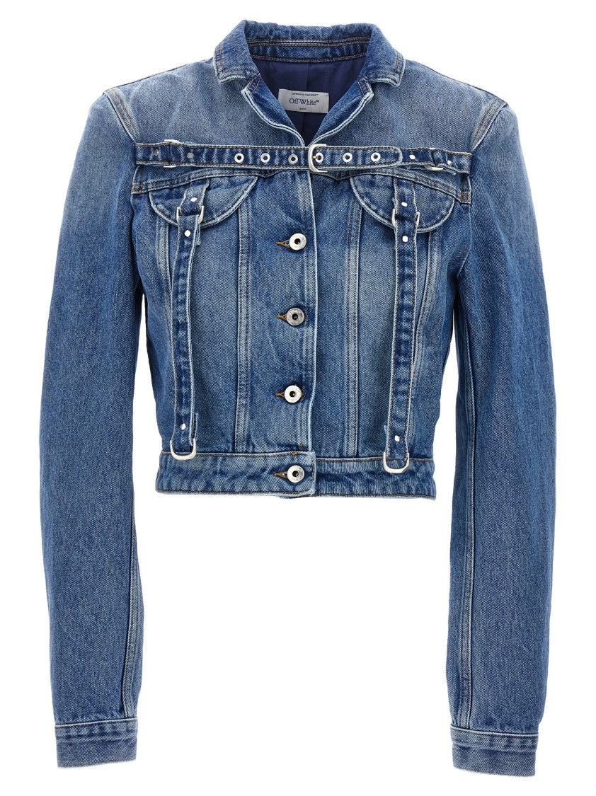 Off-White Cropped Cotton Denim Jacket