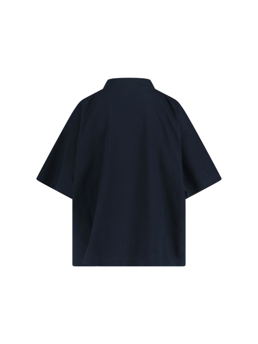 Balenciaga High-Collar Black T-Shirt With Logo Print