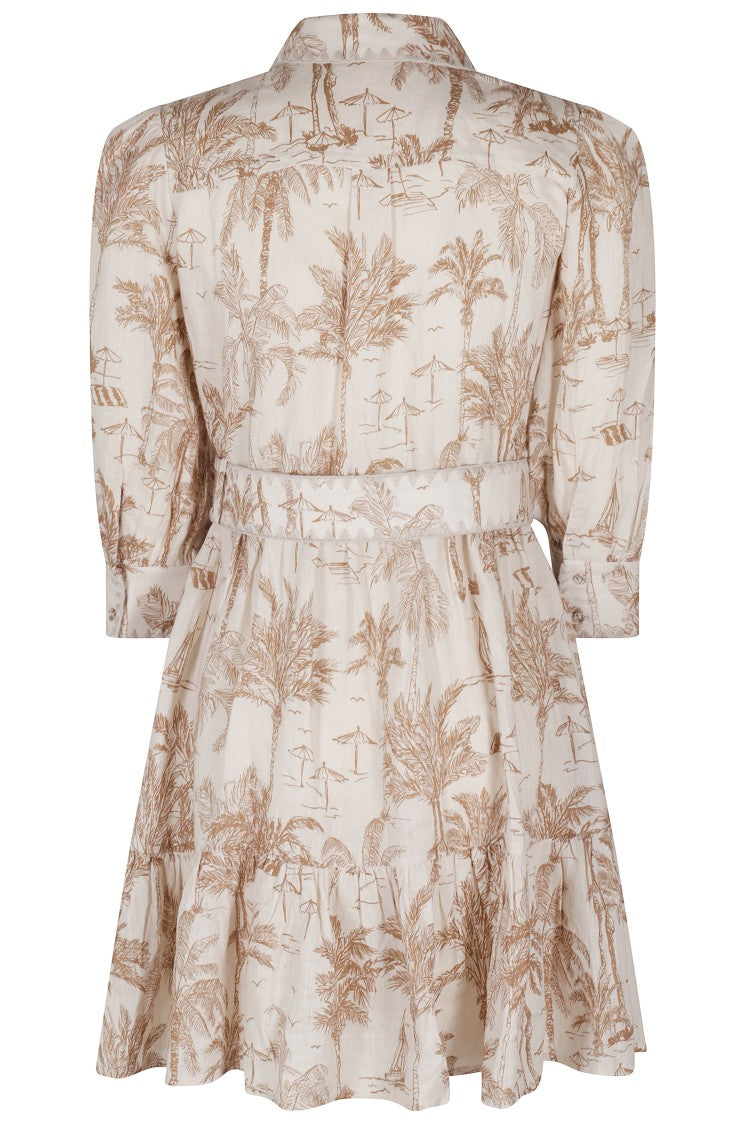 Mc2 Saint Barth Short Ruffled Linen Dress