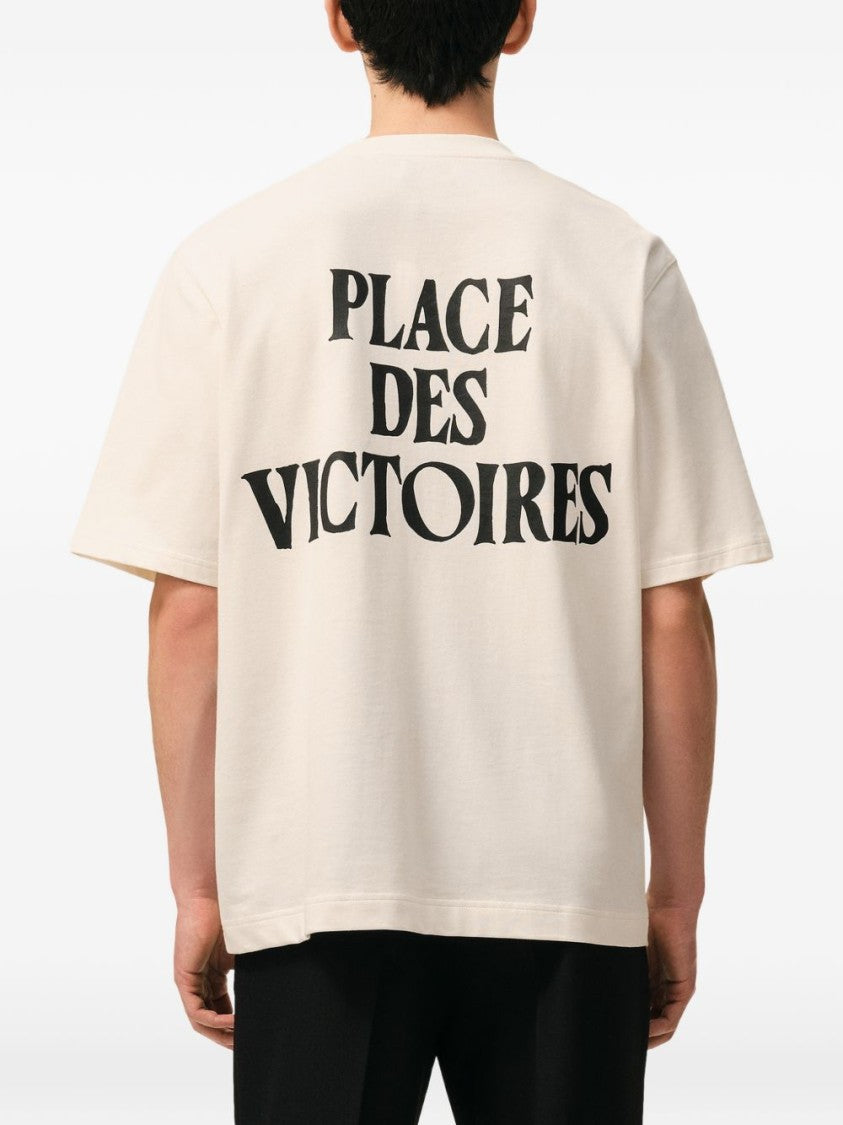 Ami Paris Cream Short-Sleeve T-Shirt