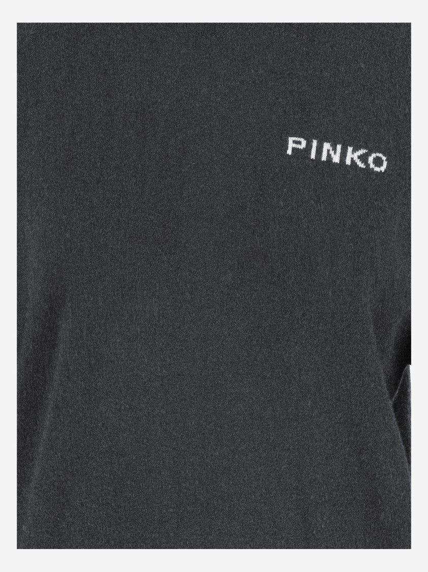 Pinko Classic Crew Neck Sweater With Bird Graphic By Pinko