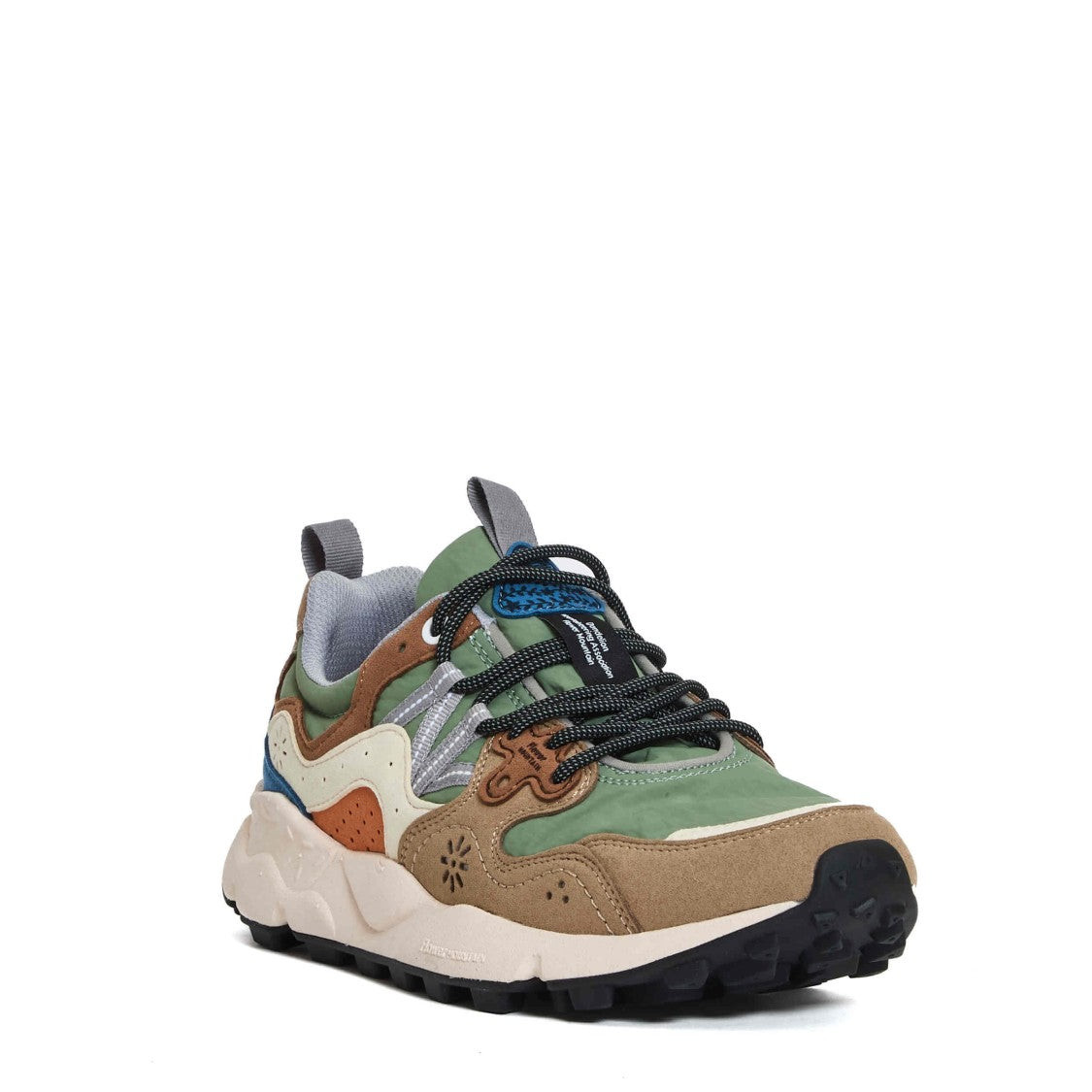 Flower Mountain Yamano Suede Beige Orange And Blue Sneakers