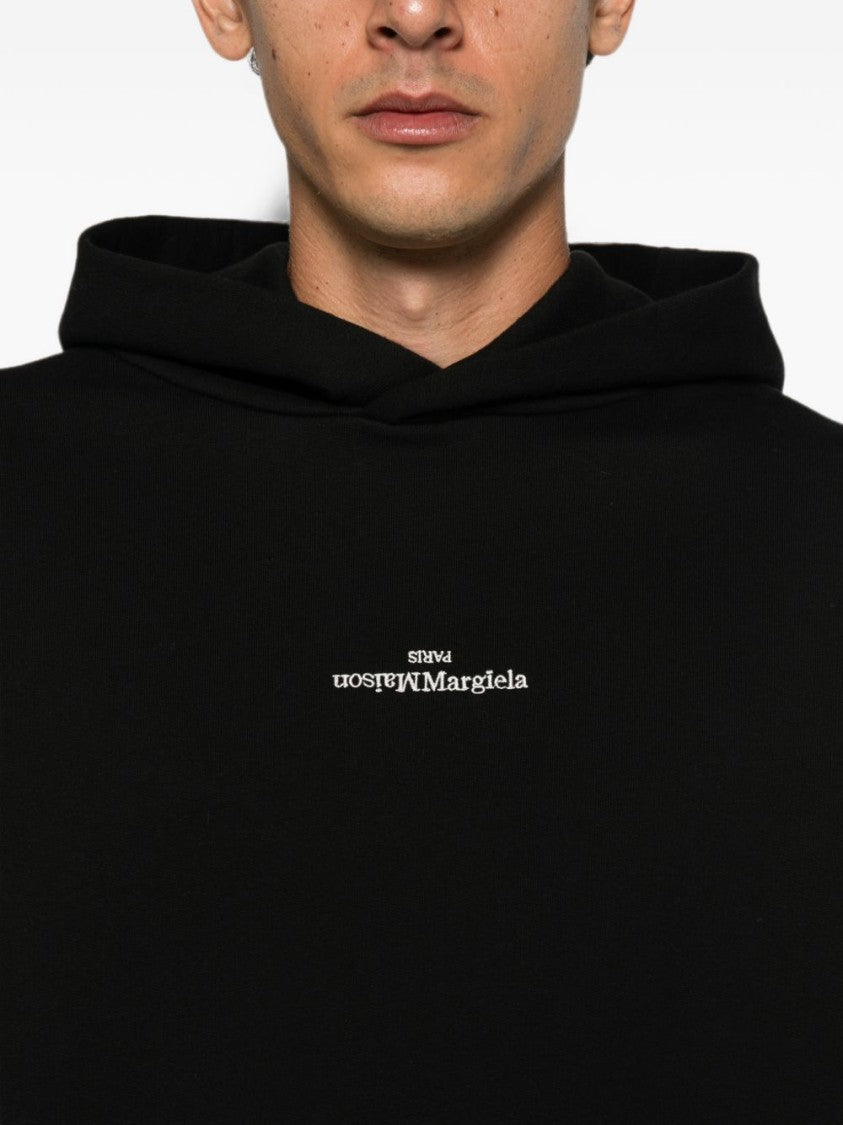 Maison Margiela Black Upside-Down Logo Hoodie