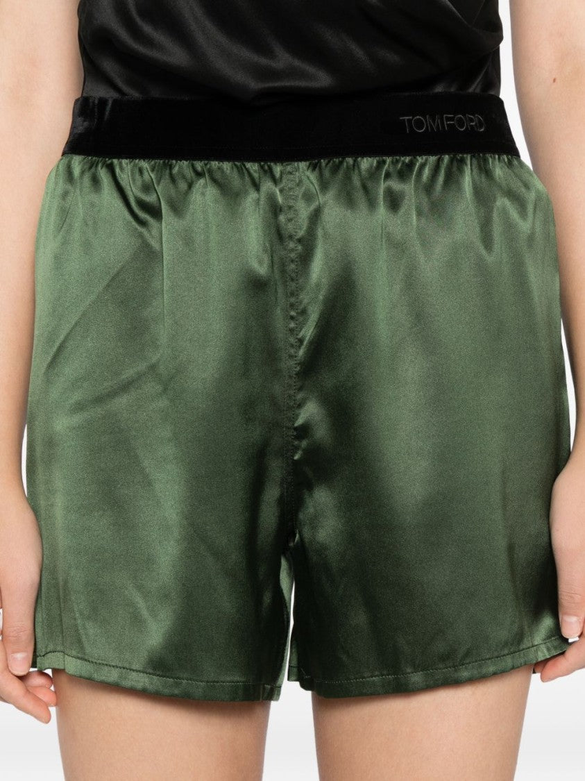 Tom Ford Dark Green Elasticated Shorts