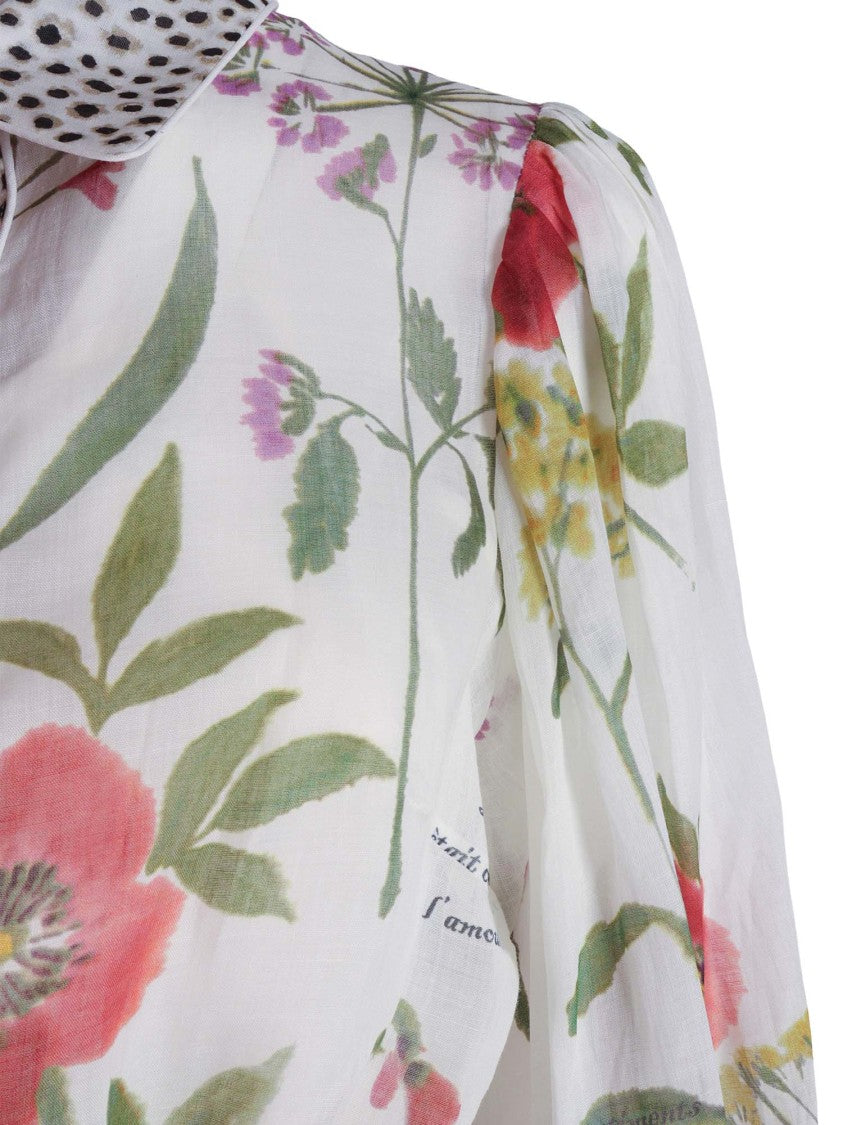 Shirt A Porter Leo Floral Print Midi Shirt Dress