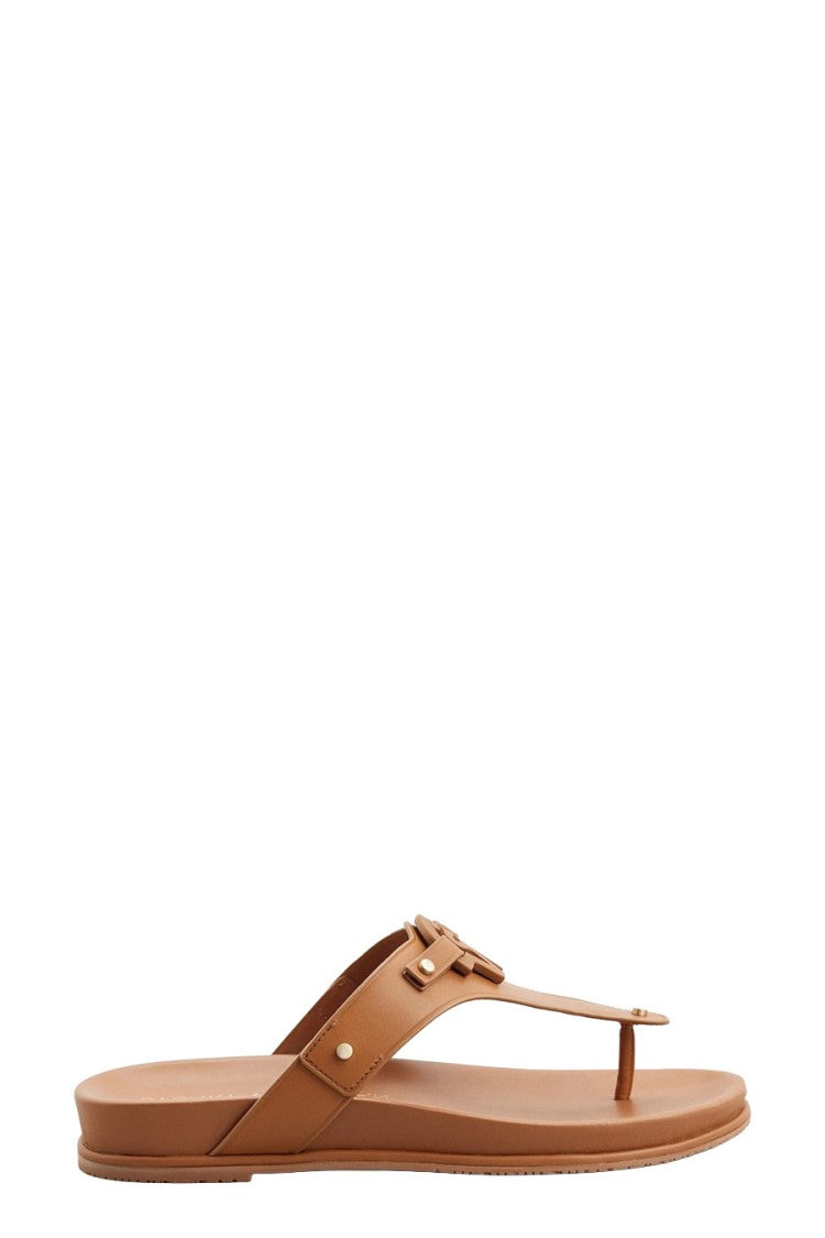 Stuart Weitzman Brown Leather Toe-Post Sandals