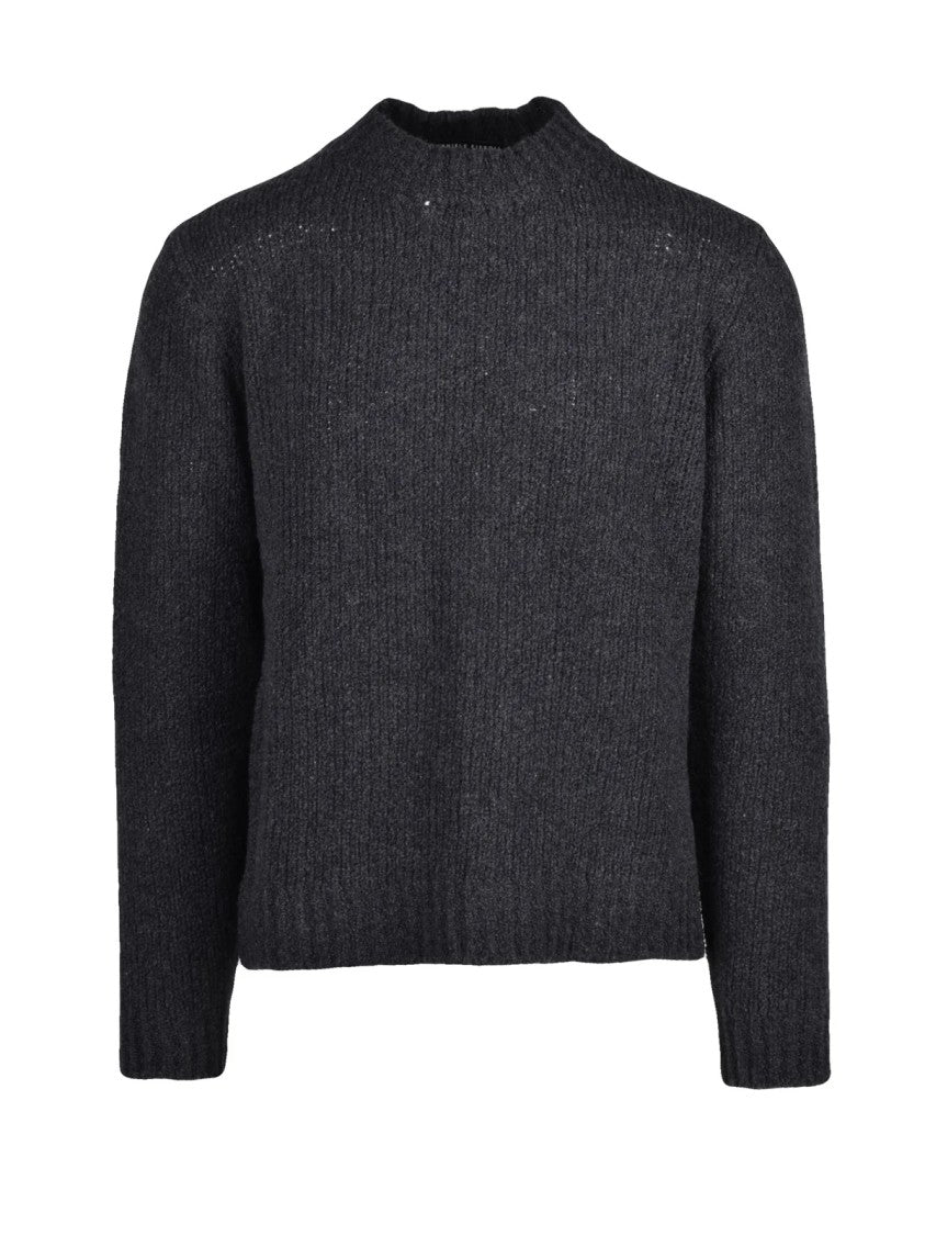 Daniele Fiesoli Crew Neck Sweater In Extrafine Merino Wool With Ribbed Knit Texture