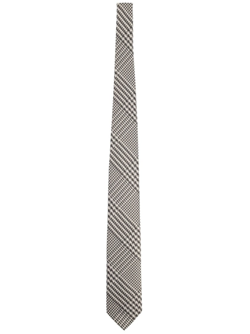 Tom Ford Black Houndstooth Pattern Silk Tie