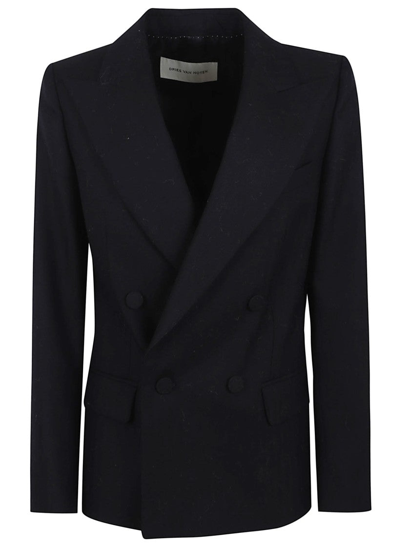 Dries Van Noten Dark Blue Double-Breasted Blazer