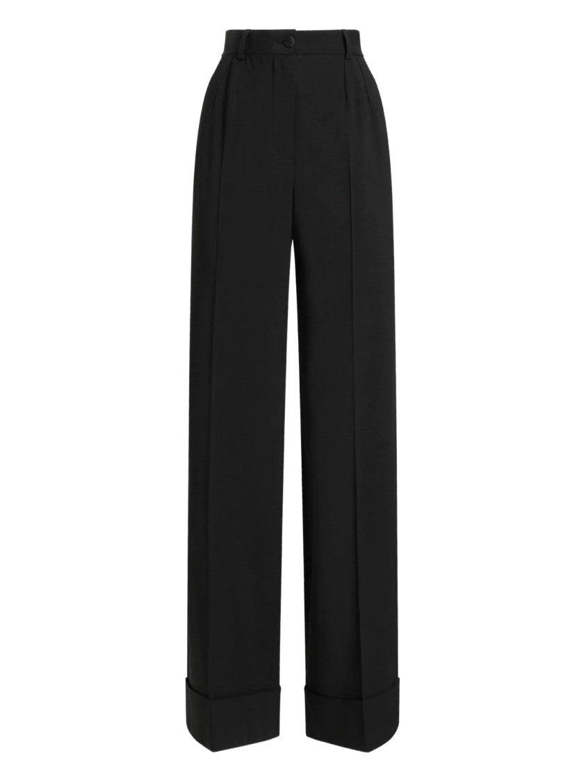 Dolce & Gabbana High-Waisted Wide-Leg Tailored Wool Trousers