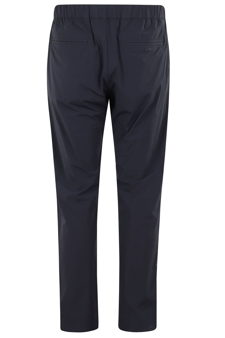 Herno Blue Technical Fabric Drawstring Polyamide Straight-Leg Pants
