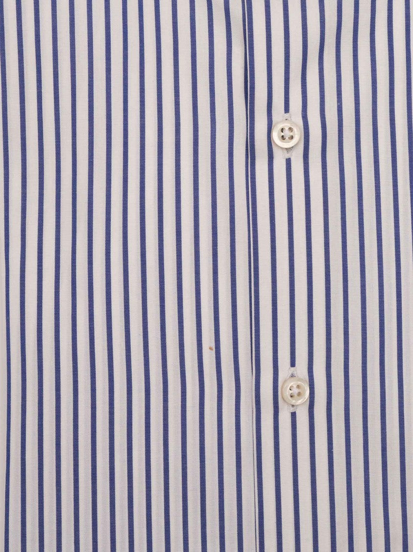 Sartoria Del Campo-Sonrisa Vertical Stripe Pointed Casual Shirt