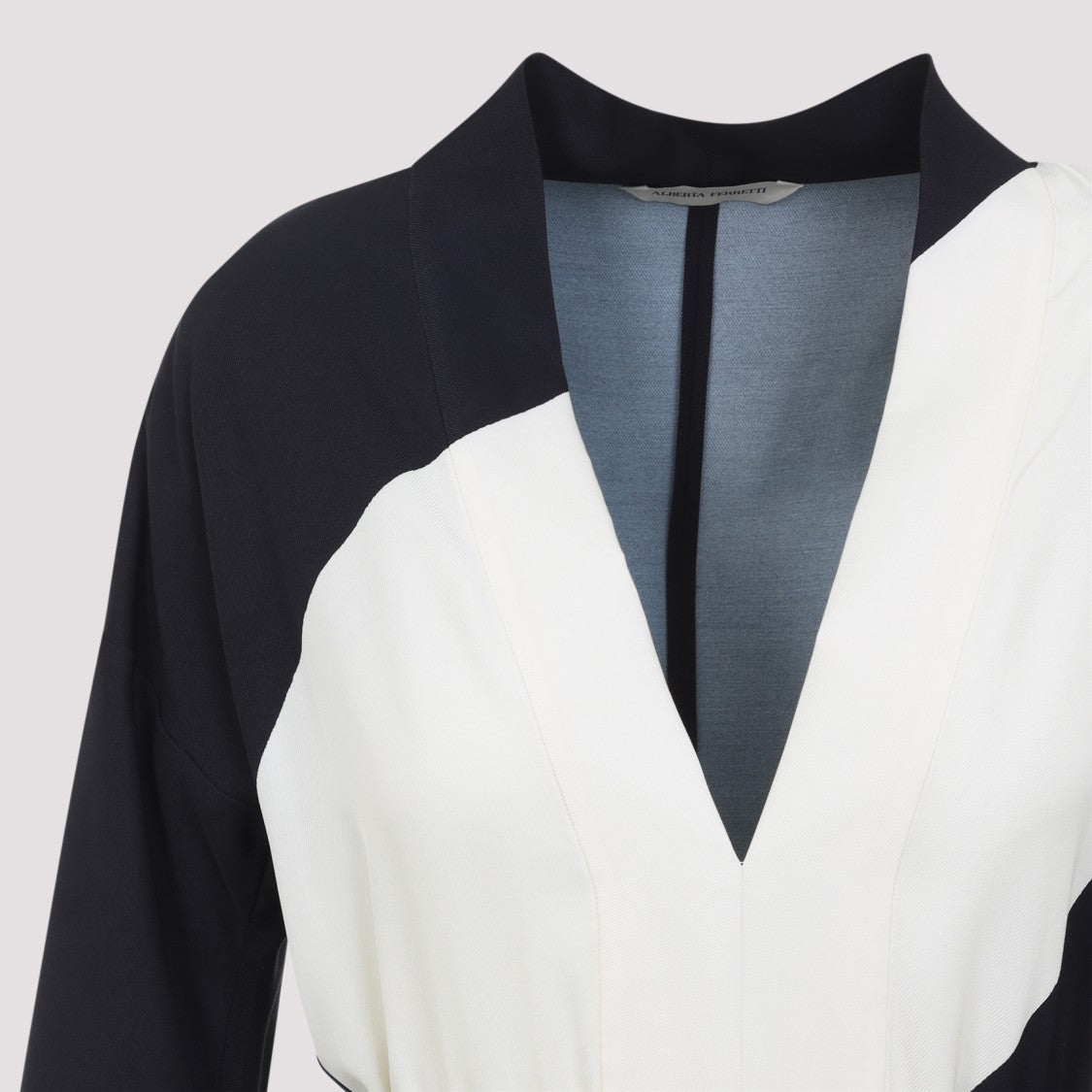 Alberta Ferretti Flowing Midi Dress With Deep V-Neckline