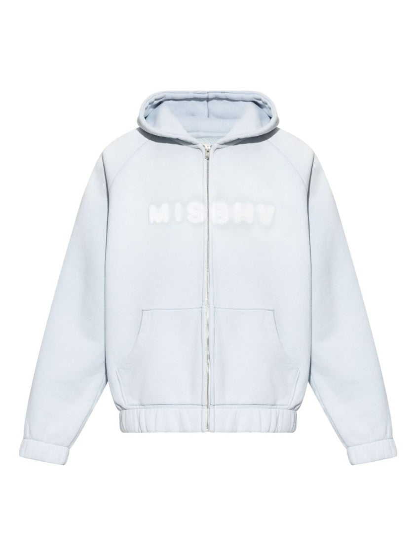 Misbhv Blue Zip-Up Sweatshirt With Cozy Hood
