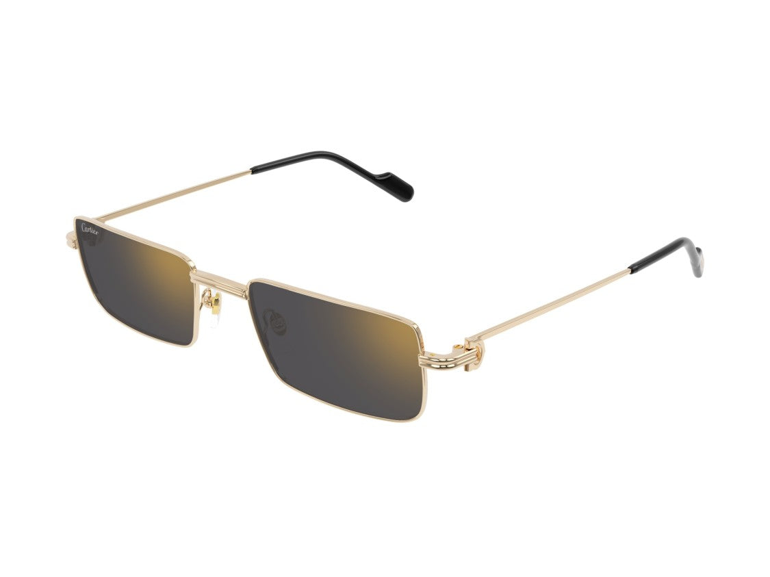 Cartier Gold Ct0501s Gradient Metal Square Sunglasses