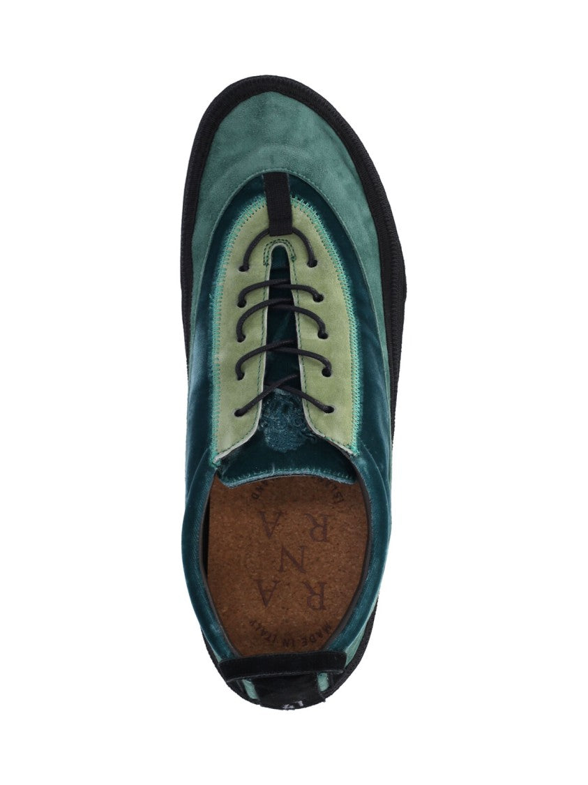 Ranra Green Heitt Suede Low-Profile Sneakers