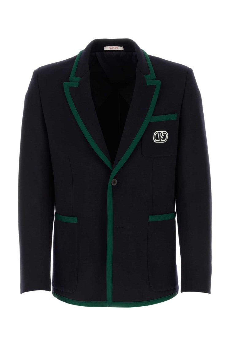 Valentino Garavani Midnight Blue Stretch Cotton Blend Blazer