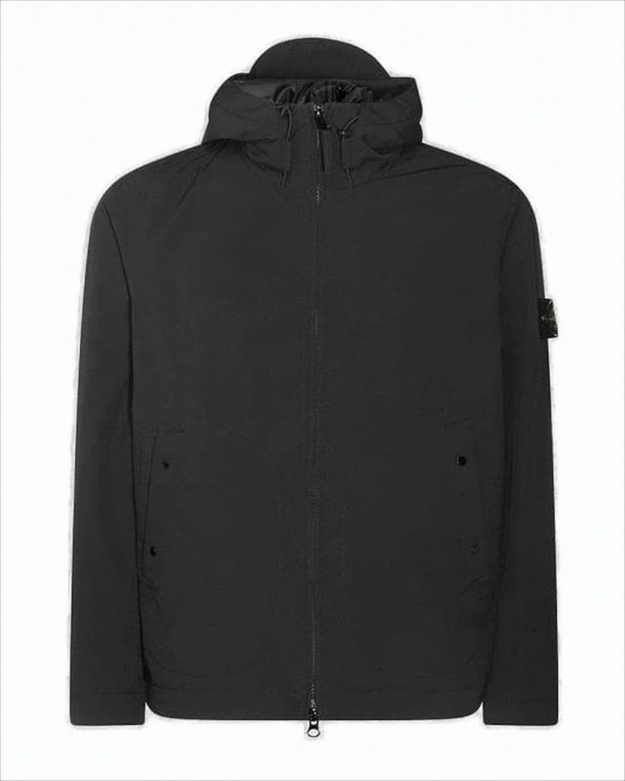 Stone Island Padded Black Jacket With Minimalist Design