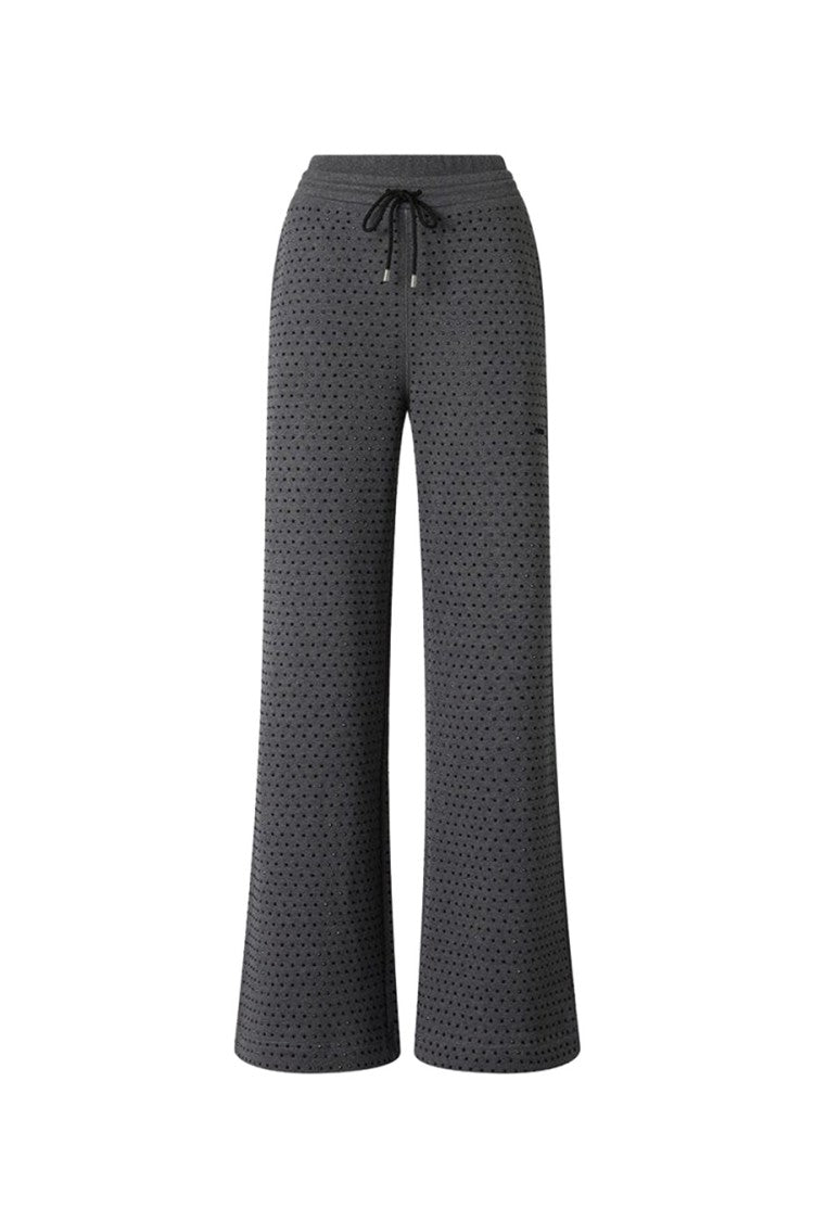 Pinko Grey Cotton Embellished Jogger Trousers