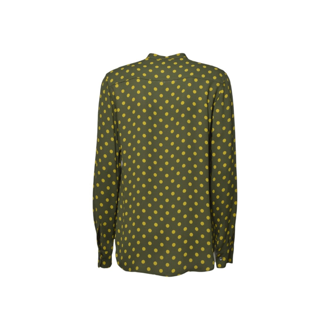 Aspesi Green Crepe Blouse With Ruffles