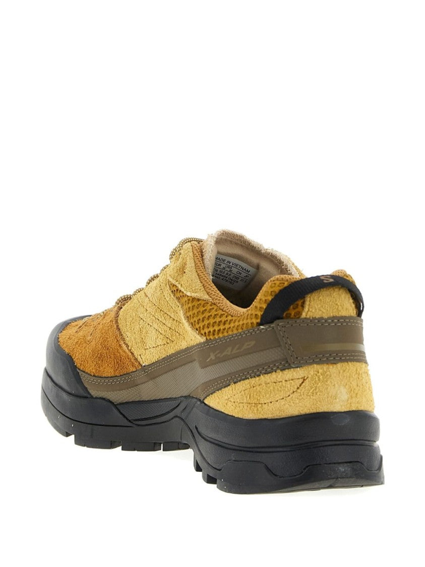 Salomon Mustard Suede X-Alp Sneakers With Rubber Protection