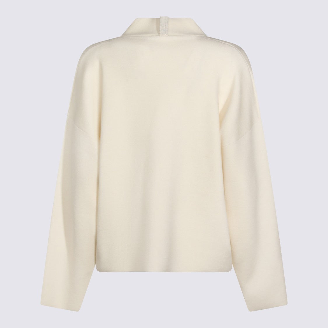 Fabiana Filippi White V-Neck Buttoned Knit Top