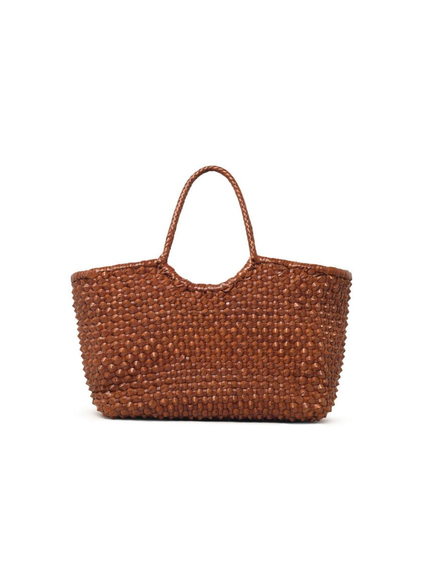 Dragon Diffusion 'Nantucket Cactus' 'Tan - Black Edges' Brown Leather Bag