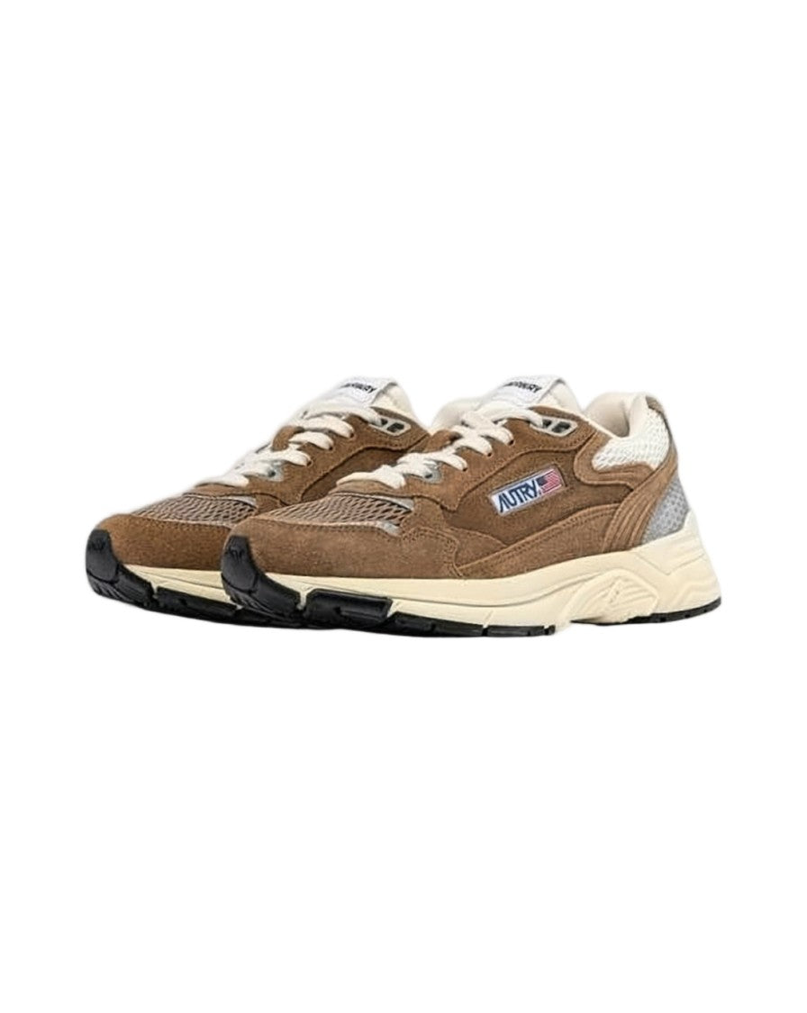 Autry Layered Design Suede And Mesh Sneakers