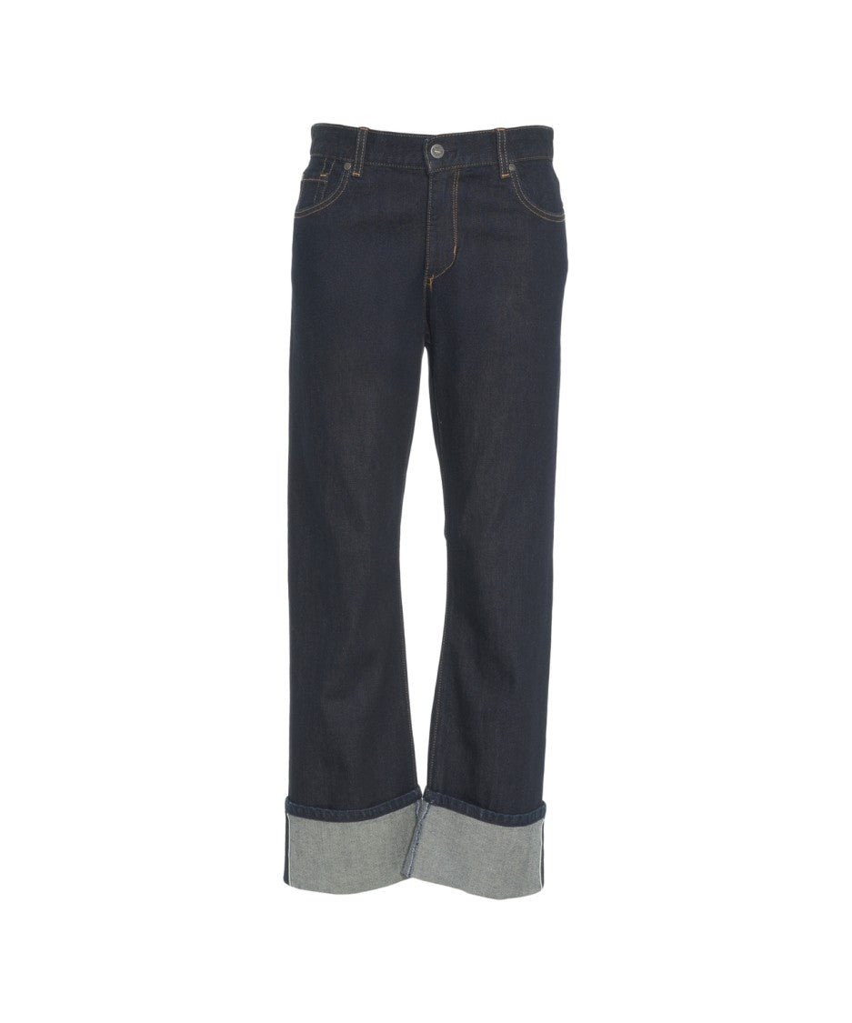 Liu Jo Straight Leg Jeans With Rolled Hem