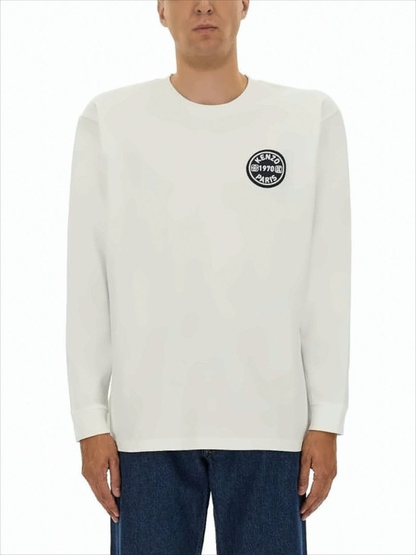 Kenzo Long-Sleeve Cotton T-Shirt With Graphic Emblem