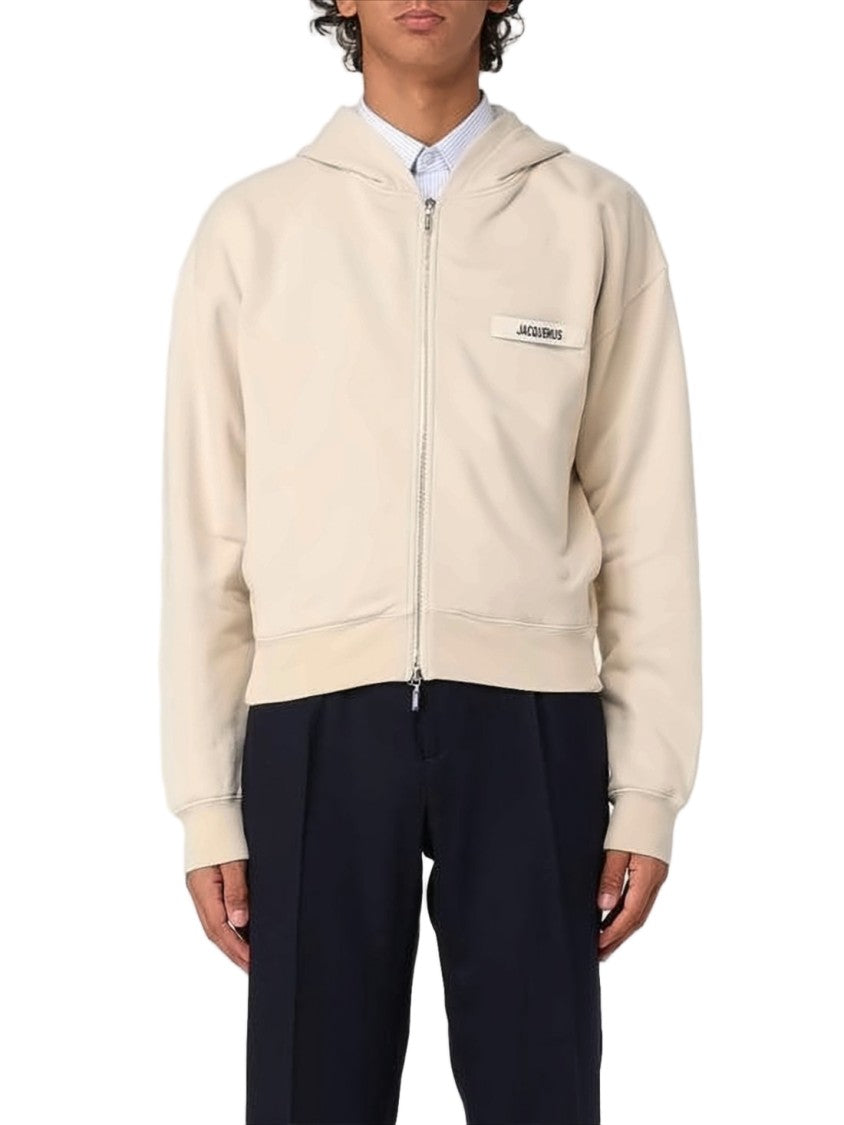 Jacquemus Cropped Relaxed-Fit Jacket With Hood And Branded Patch