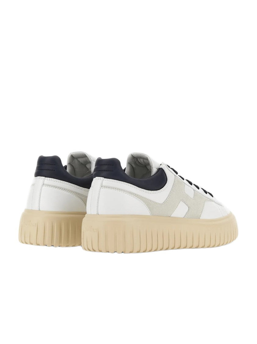 Hogan White Leather Sneakers With Suede 'H' Detail