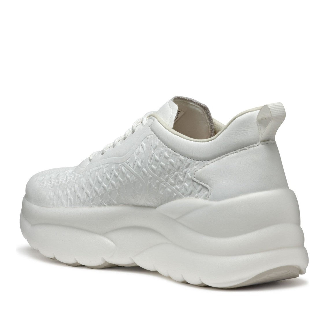 Geox Xtors White Chunky Sole Leather Sneakers