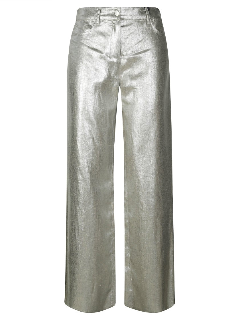 Max Mara Wide-Leg Pants With Shiny Finish