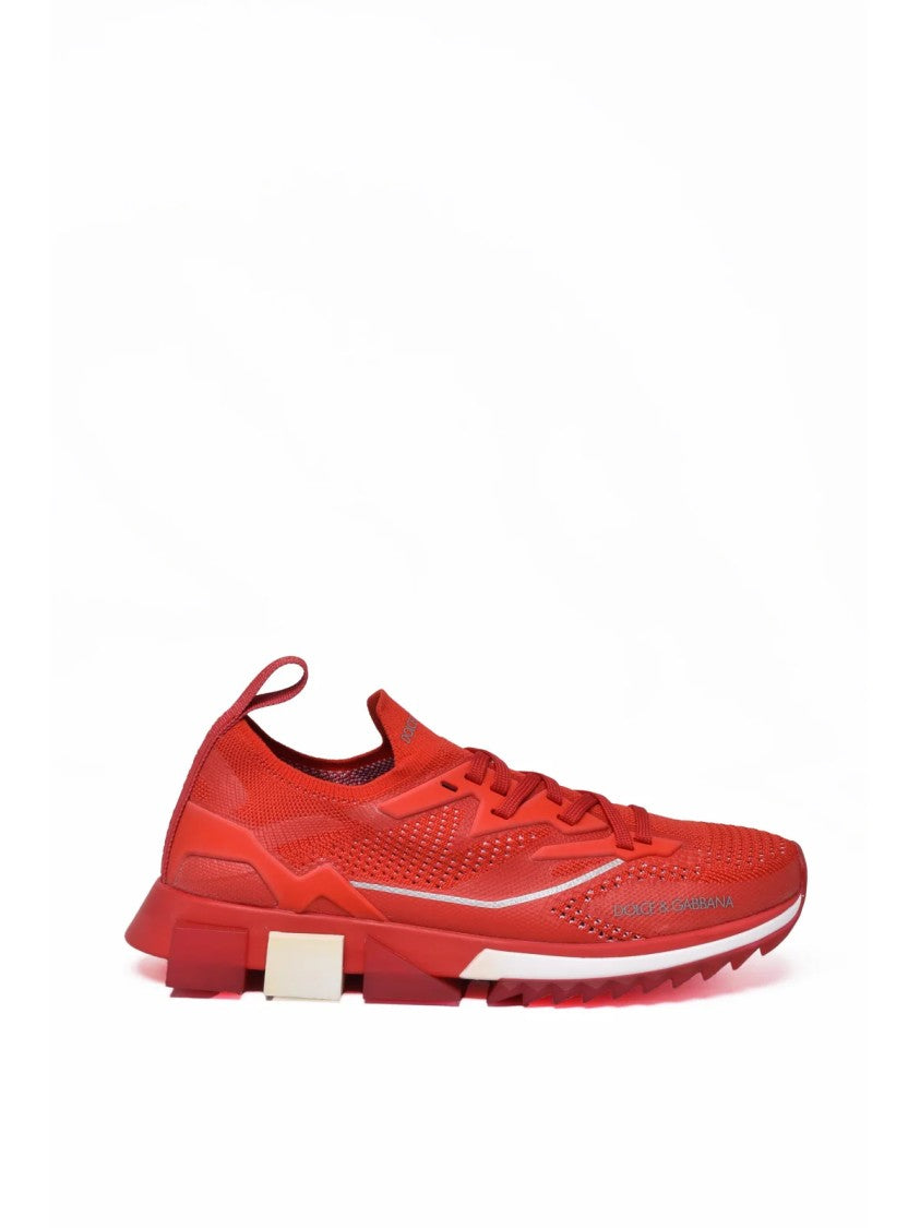 Dolce & Gabbana Red Rubber-Blend Stretch Sneakers