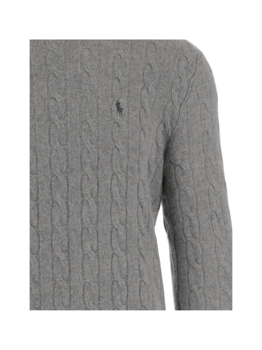 Polo Ralph Lauren Wool And Cashmere Cable-Knit Sweater With Classic Crew Neck And Embroidered Logo