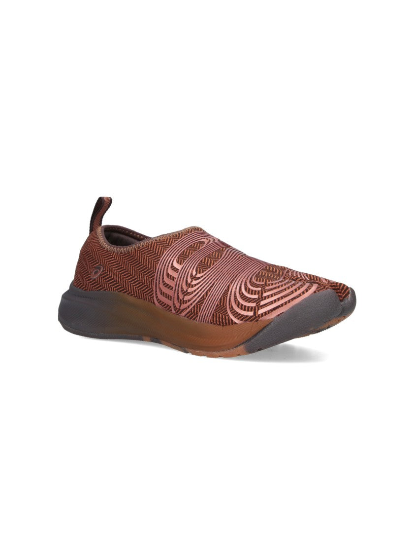 Asics Brown Swirling Pattern Slip-On Sneakers