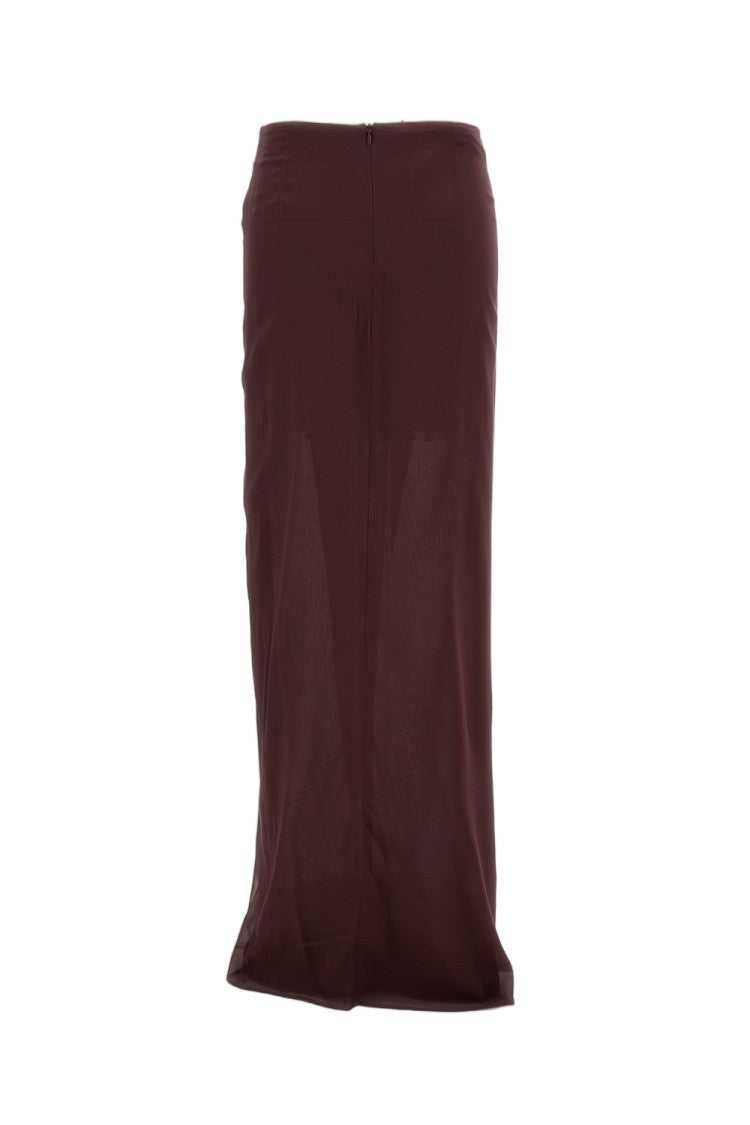 The Andamane Draped Midi Skirt With Concealed Zip And Side Split