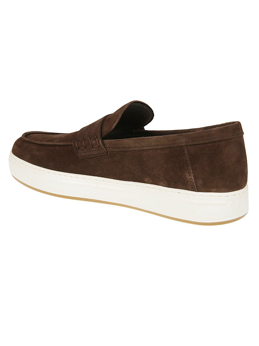 Hogan Brown H668 Calf Leather Penny Loafers