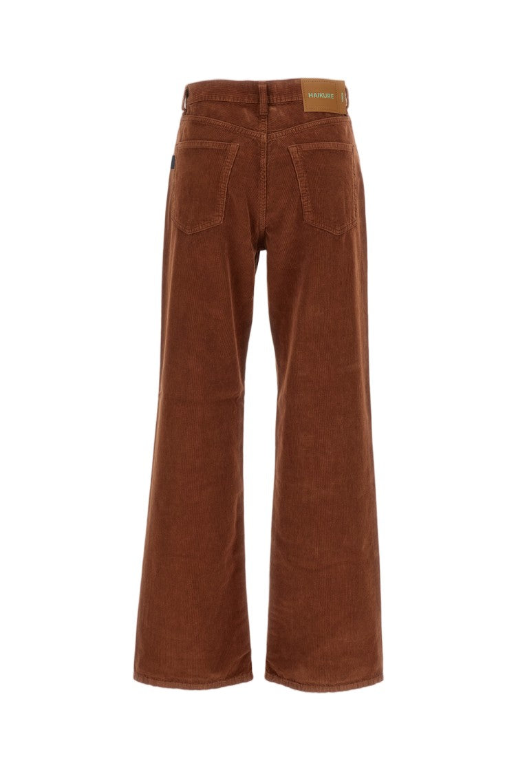 Haikure Ribbed Cotton Velvet Trousers With Classic Five-Pocket Design