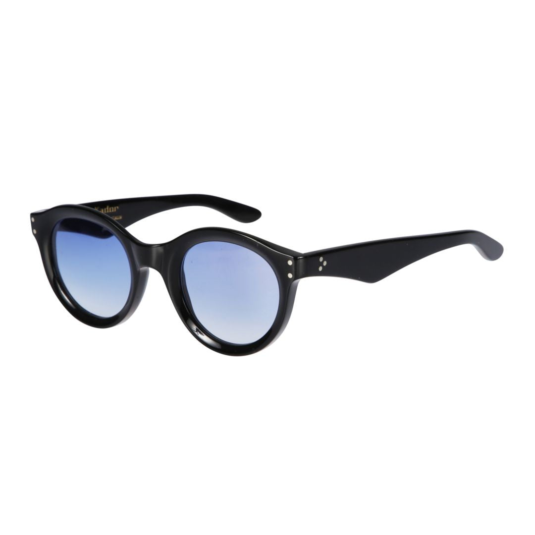 Kador Thick Rounded Gradient Tint Sunglasses With Glossy Black Frame