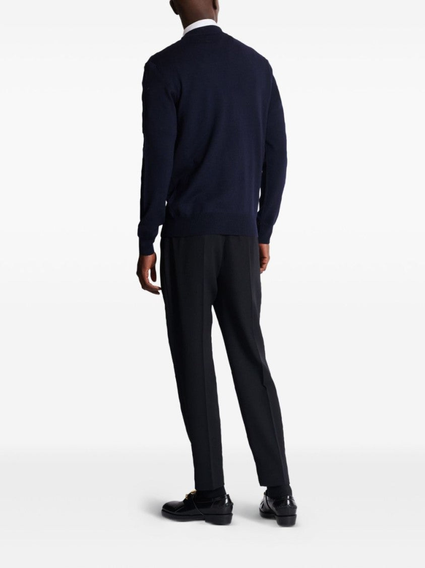 Balmain Navy Blue Knitted Sweater