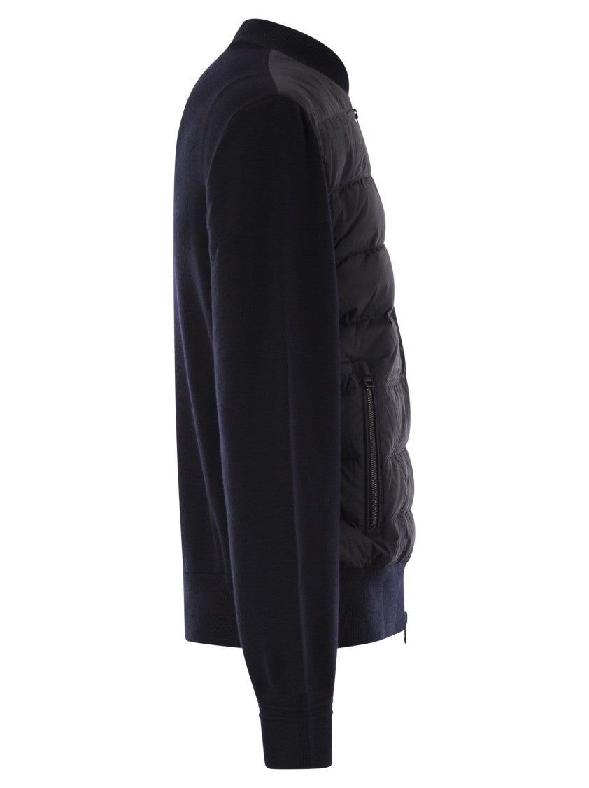 Moncler Padded Wool Cardigan With Zip