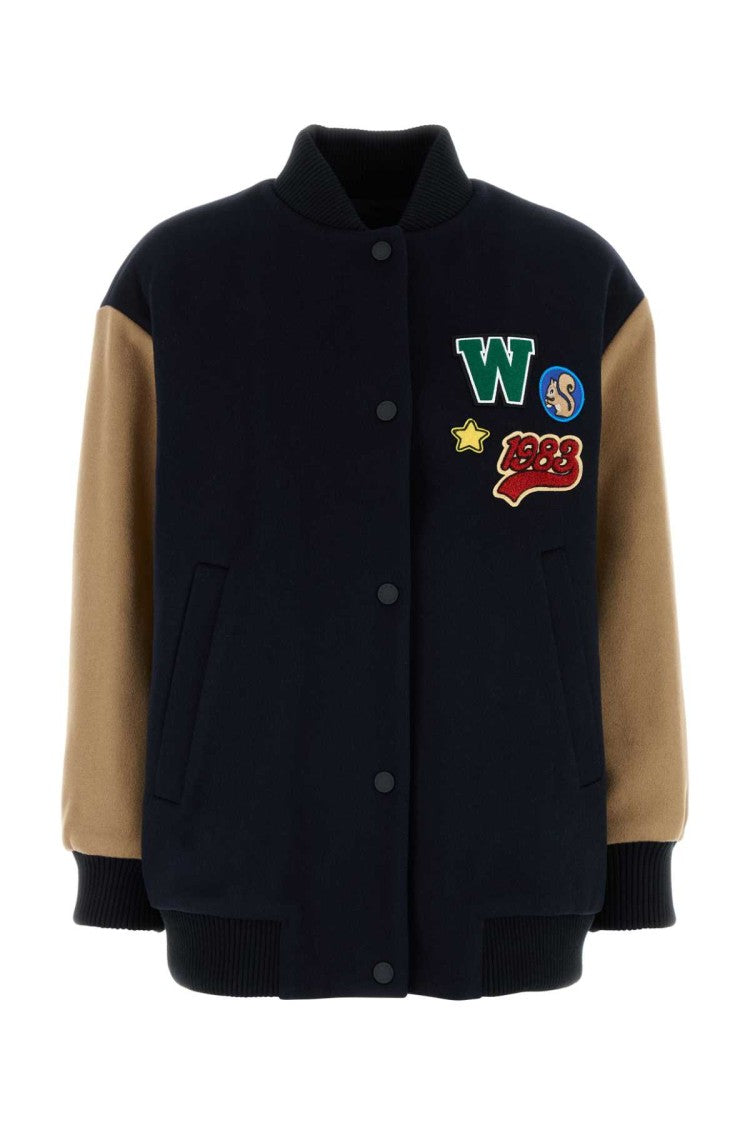 Weekend Black Wool Adorni Bomber Jacket