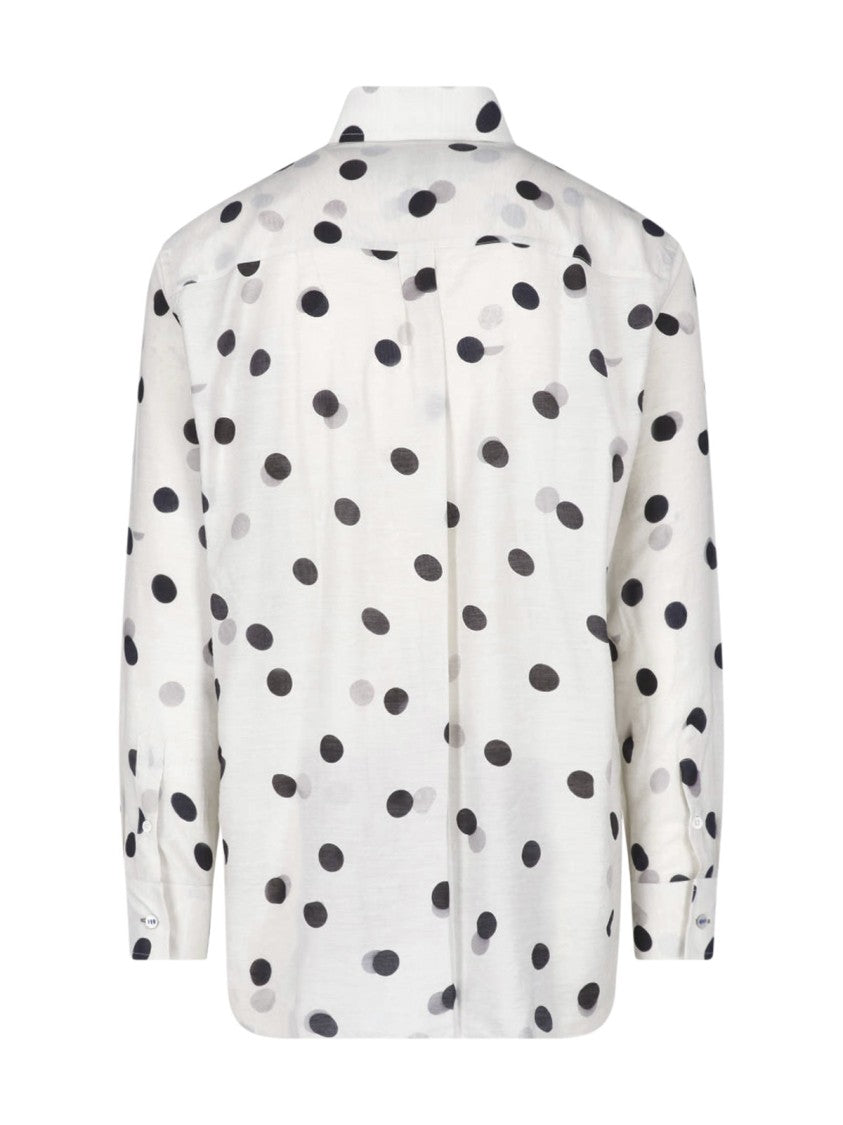 Paul Smith White Viscose-Blend Polka Dot Shirt