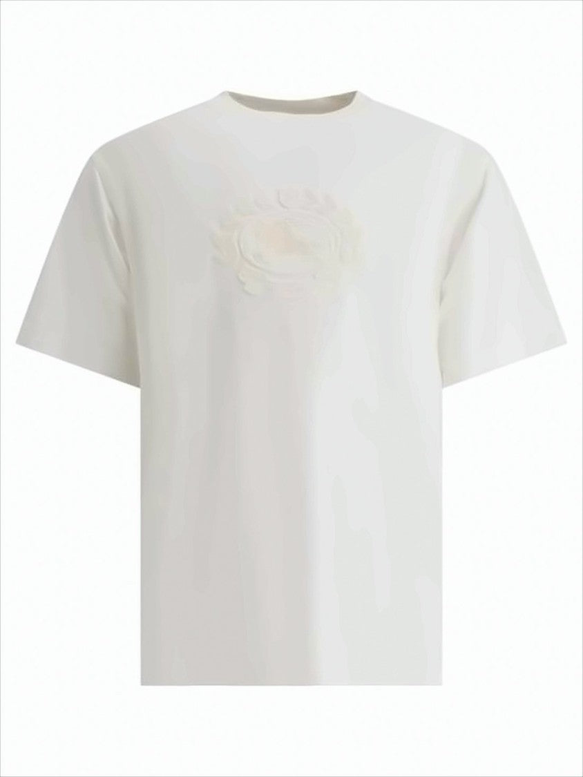 Burberry White Short-Sleeved Crew Neck T-Shirt